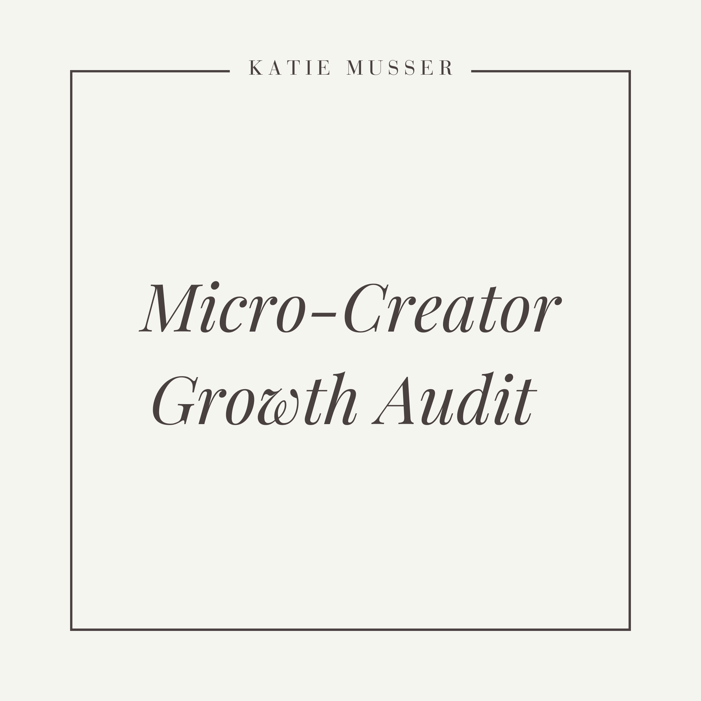 Micro-Creator Growth Audit